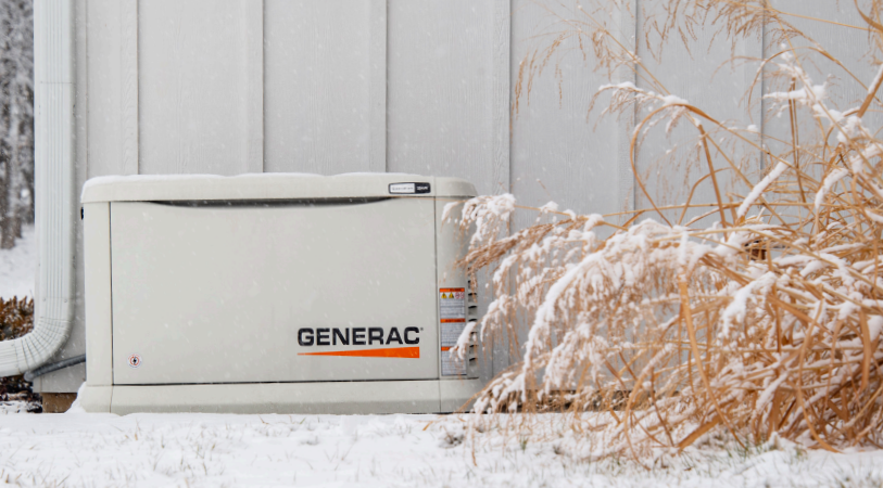 Generac standby generator operating in winter